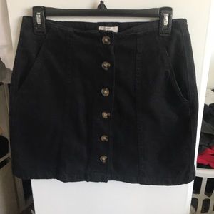 black button up skirt
